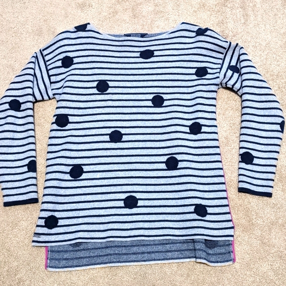 Joules Knitware, Wool Blend Navy Polka Dot Sweater, Size 6 (Fits Size Small) - Picture 2 of 7
